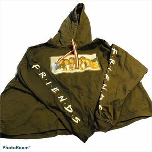 Friends cast cropped hooded‎ pullover sweater shirt